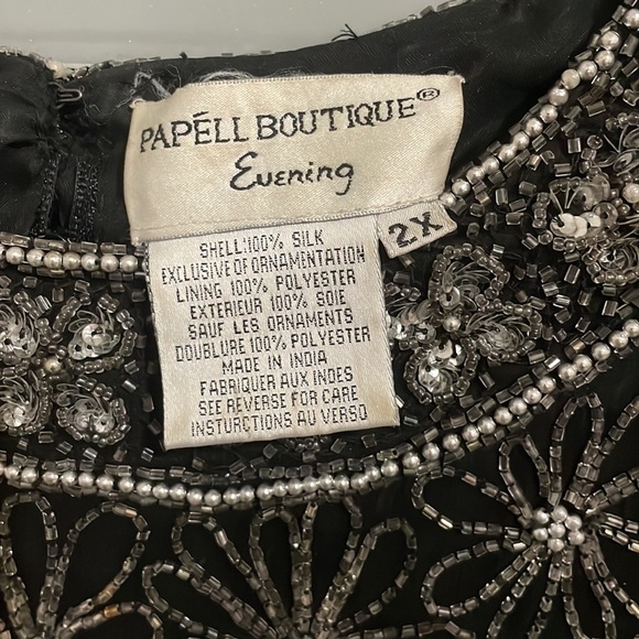 Vintage Papéll Boutique beaded black top - Picture 4 of 5
